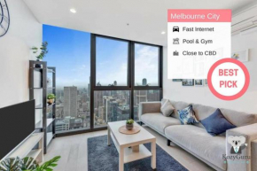 KOZYGURU MELBOURNE CITY EQ TOWER 1 BEDROOM APT WITH CITY SKYLINE VIEW- VME127